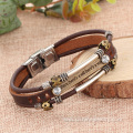 Alloy Rhinestone Handmade Leather Bracelets Bangles For Guys